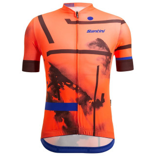Maillot corto Delta Berg naranja de SANTINI: comodidad y estilo para ciclistas