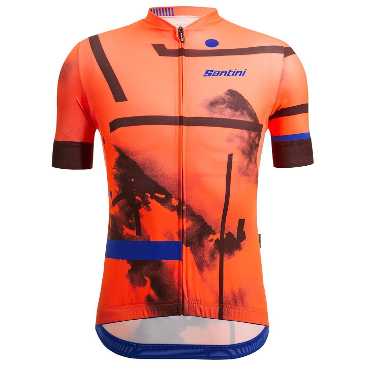Maillot corto Delta Berg naranja de SANTINI: comodidad y estilo para ciclistas