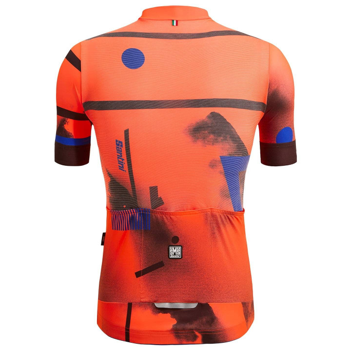 Maillot corto Delta Berg naranja de SANTINI: comodidad y estilo para ciclistas