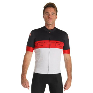 Maillot Castelli Prologo VI corto rojo y gris, comodidad y frescura en cada pedaleo