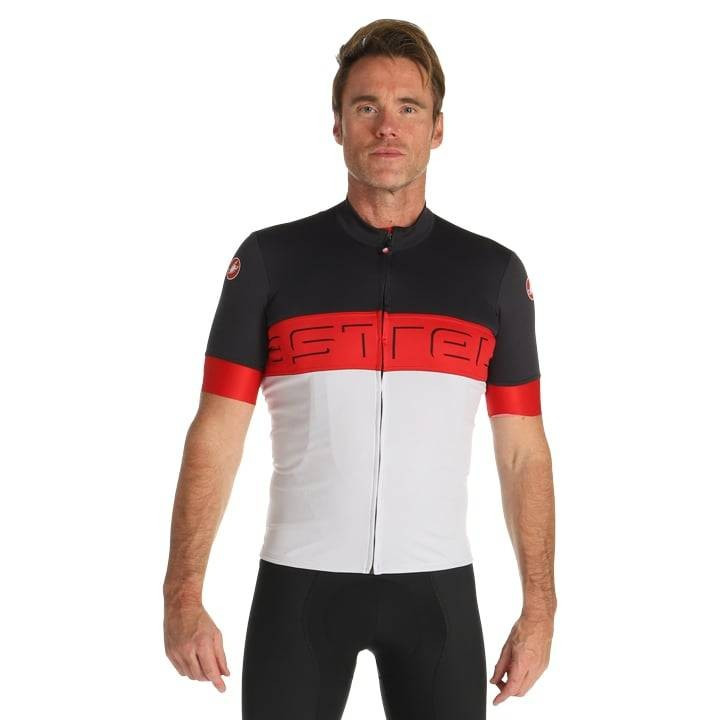Maillot Castelli Prologo VI corto rojo y gris, comodidad y frescura en cada pedaleo
