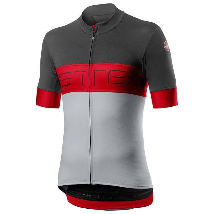 Maillot Castelli Prologo VI corto rojo y gris, comodidad y frescura en cada pedaleo