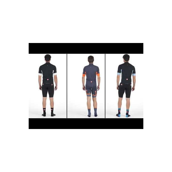 Maillot Castelli Prologo VI corto rojo y gris, comodidad y frescura en cada pedaleo