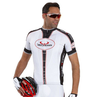 Maillot BOBTEAM Infinity negro-blanco para ciclistas cómodos y con estilo