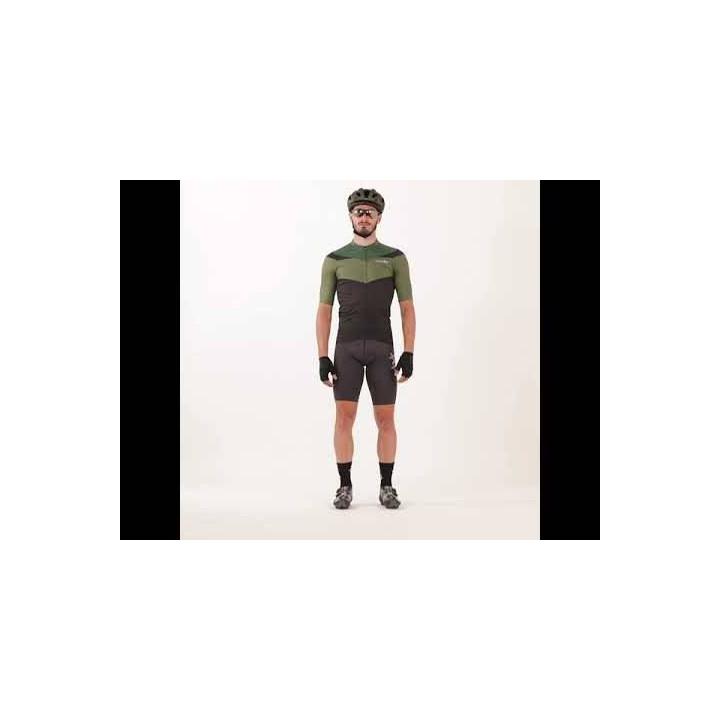 Maillot corto Team Oliva gris oscuro de RH+ para ciclistas exigentes