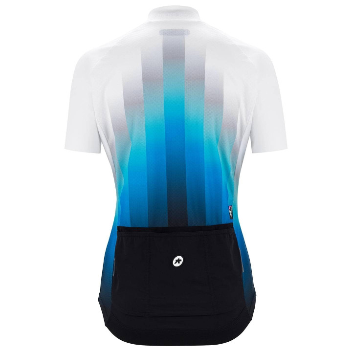 Maillot corto para mujer ASSOS Uma GT c2 Gruppetto en azul y blanco, ideal para ciclistas