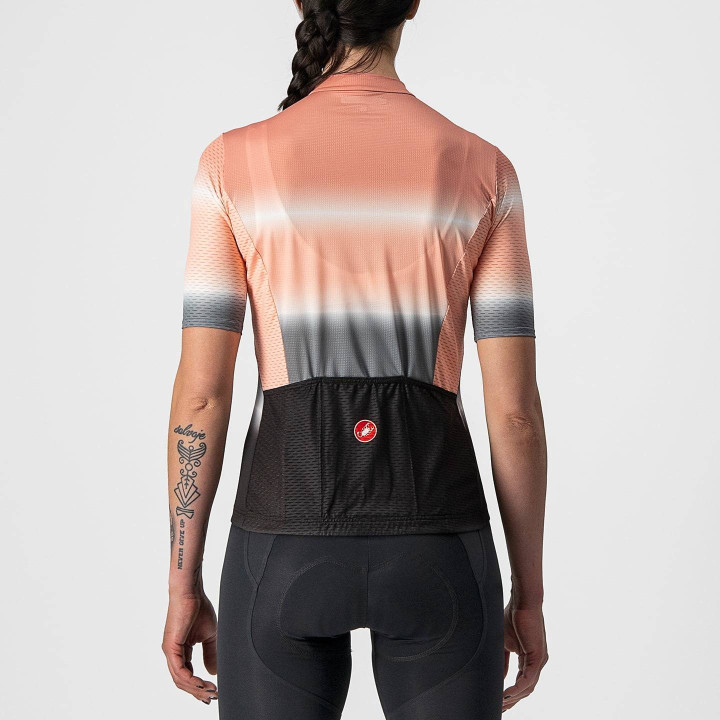 Maillot corto mujer Castelli Dolce fucsia y negro para ciclistas con estilo y comodidad