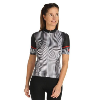 Maillot corto mujer CASTELLI Illusione negro-blanco para ciclistas con estilo y comodidad
