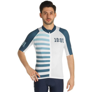 Maillot de ciclismo Chapatte's Law azul y blanco para disfrutar del pedaleo cómodo y fresco