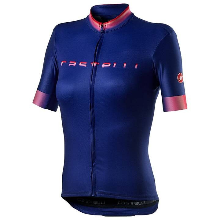 Maillot corto para mujer CASTELLI Gradient en fucsia y azul, comodidad y estilo en cada pedalada