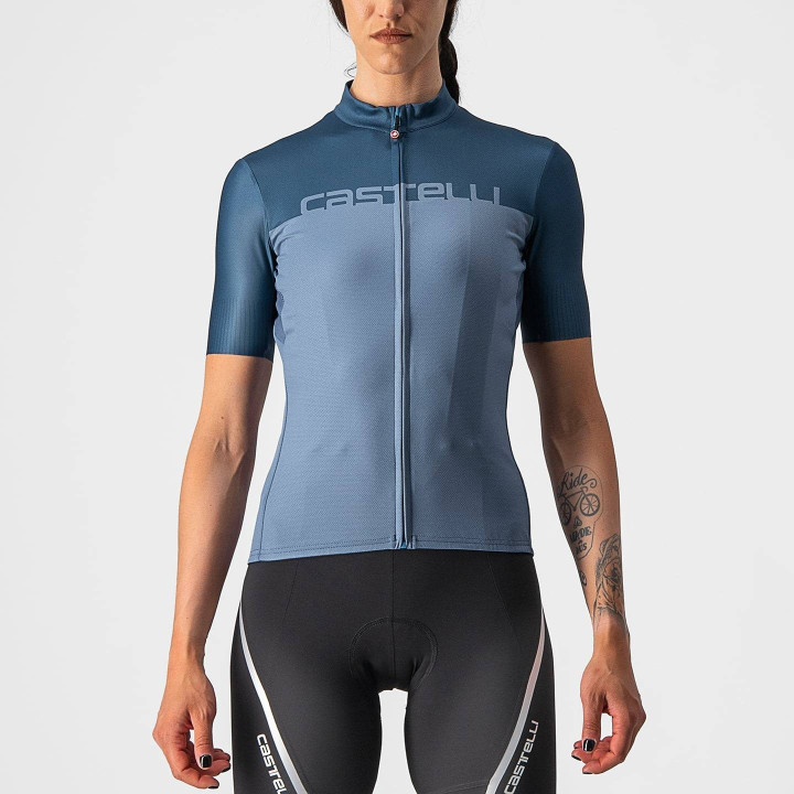 Maillot corto para mujer Velocissima azul de CASTELLI, comodidad y estilo en cada pedalada
