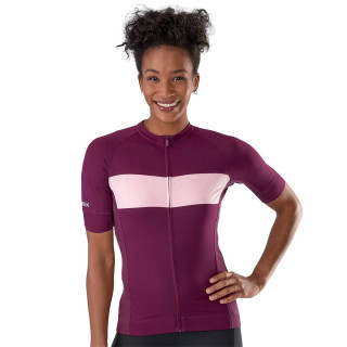 Maillot corto para mujer TREK LTD en lila y fucsia, estilo y comodidad en tus rutas