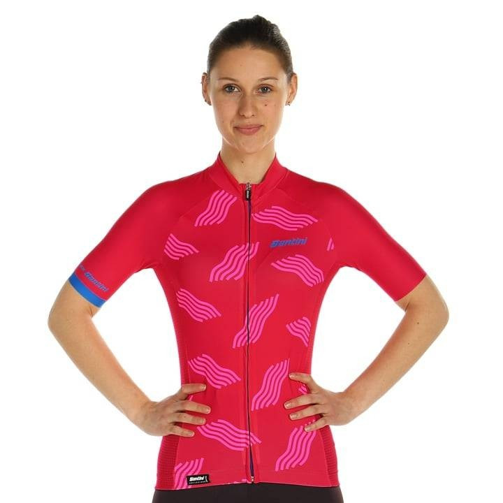 Maillot corto para mujer en fucsia Dune de SANTINI, estilo y comodidad para tus rutas en bici