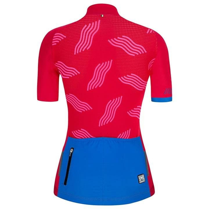 Maillot corto para mujer en fucsia Dune de SANTINI, estilo y comodidad para tus rutas en bici