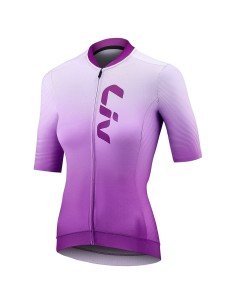 Maillot corto mujer LIV Race Day lila y blanco: estilo y confort en cada pedaleada