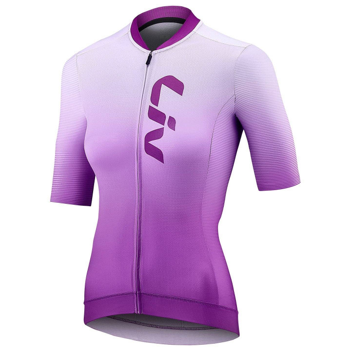 Maillot corto mujer LIV Race Day lila y blanco: estilo y confort en cada pedaleada