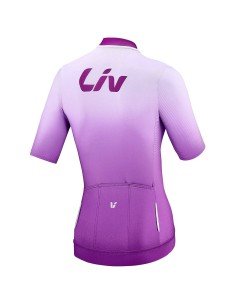 Maillot corto mujer LIV Race Day lila y blanco: estilo y confort en cada pedaleada 2