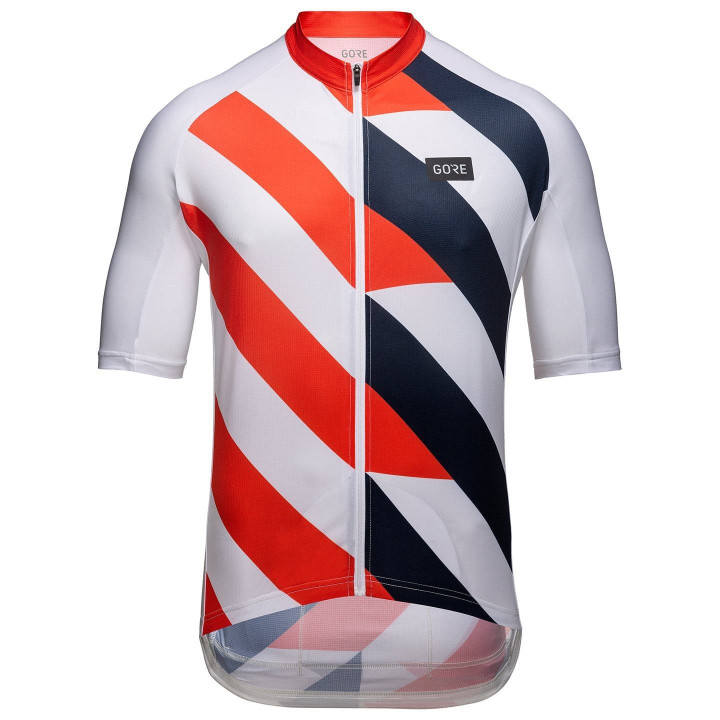 Maillot corto Signal naranja y blanco de GORE WEAR para ciclistas cómodos y con estilo