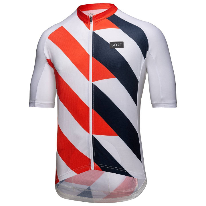 Maillot corto Signal naranja y blanco de GORE WEAR para ciclistas cómodos y con estilo