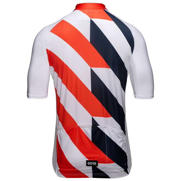 Maillot corto Signal naranja y blanco de GORE WEAR para ciclistas cómodos y con estilo