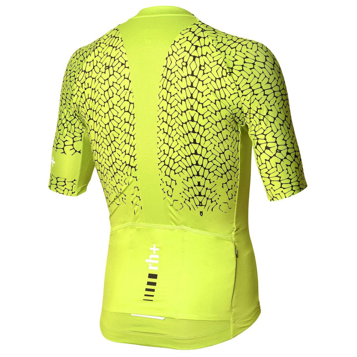 Maillot cortos Speed negro y amarillo neón de RH+ para ciclistas que buscan estilo y comodidad