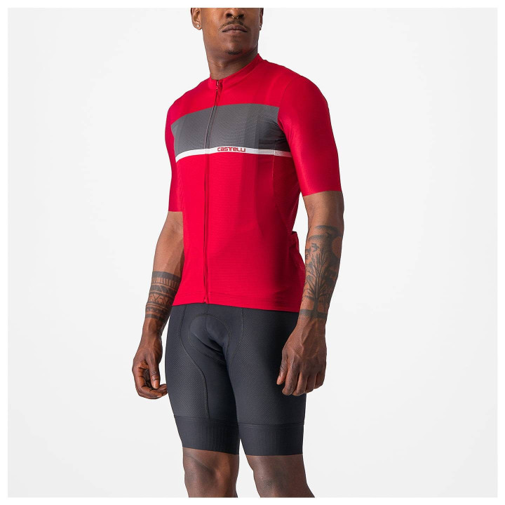 Maillot de ciclismo CASTELLI Tradizione en rojo y gris para tus mejores rutas