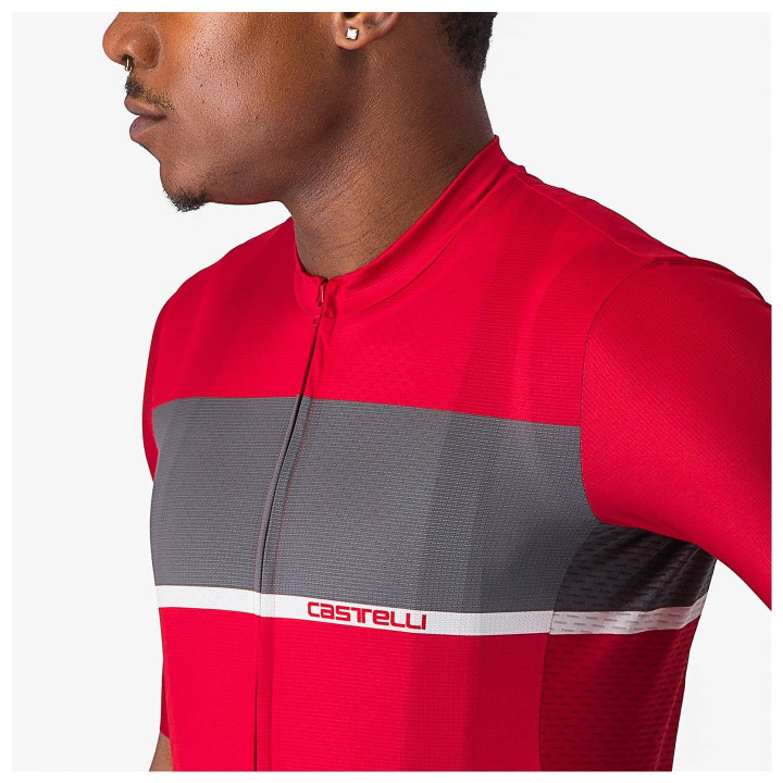 Maillot de ciclismo CASTELLI Tradizione en rojo y gris para tus mejores rutas