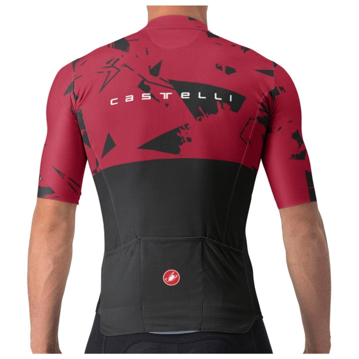 Maillot de ciclismo CASTELLI Color Rock negro-burdeos, comodidad y estilo en cada pedalada