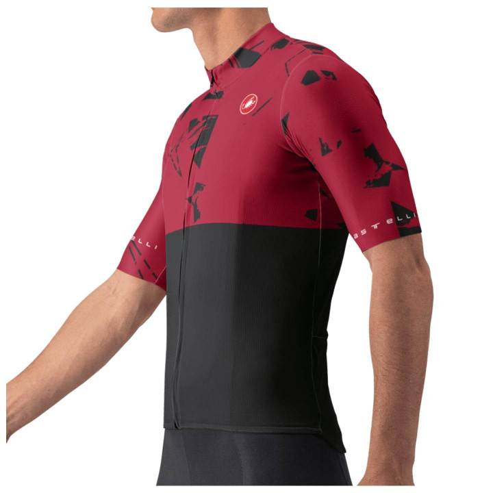 Maillot de ciclismo CASTELLI Color Rock negro-burdeos, comodidad y estilo en cada pedalada