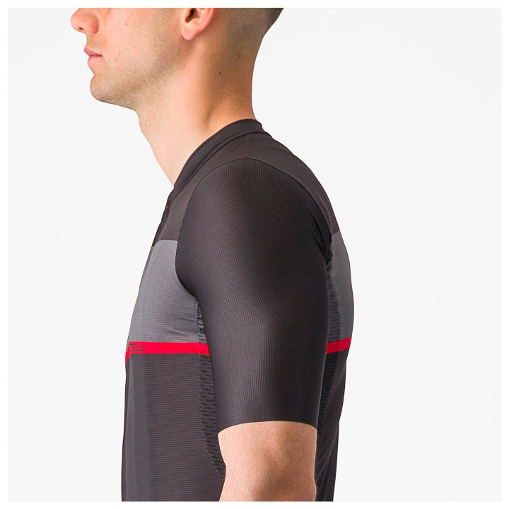 Maillot corto Castelli Tradizione en negro y gris: comodidad y estilo para tus rutas en bici