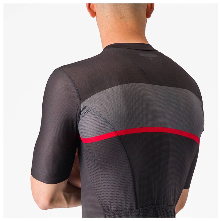 Maillot corto Castelli Tradizione en negro y gris: comodidad y estilo para tus rutas en bici
