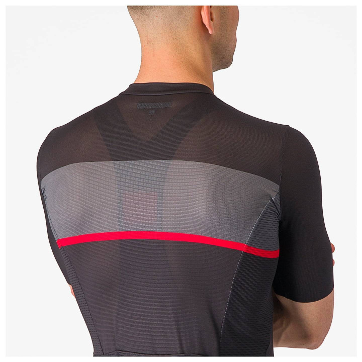 Maillot corto Castelli Tradizione en negro y gris: comodidad y estilo para tus rutas en bici