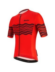 Maillot corto SANTINI Tono Profilo rojo: comodidad y frescura para ciclistas 2