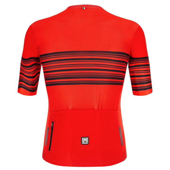 Maillot corto SANTINI Tono Profilo rojo: comodidad y frescura para ciclistas