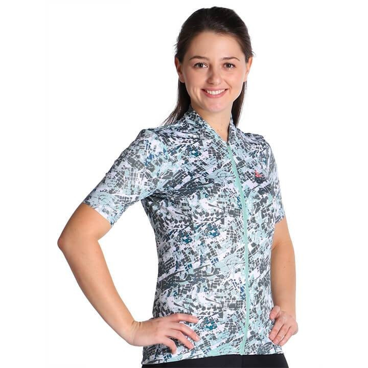 Maillot de ciclismo corto para mujer CRAFT Hale Graphic en verde y blanco