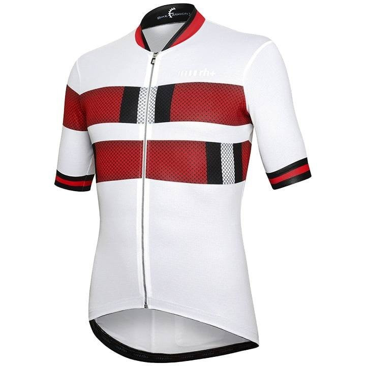 Maillot corto RH+ Snake rojo y blanco: estilo y comodidad para ciclistas