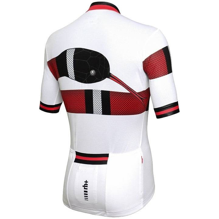 Maillot corto RH+ Snake rojo y blanco: estilo y comodidad para ciclistas
