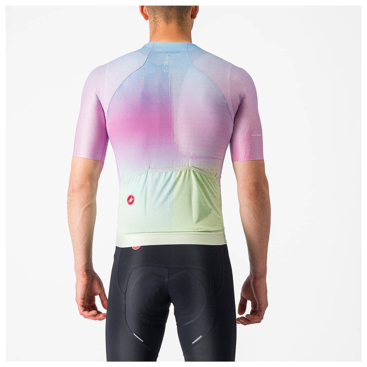 Maillot CASTELLI R-A/D fucsia y azul claro: comodidad y estilo para ciclistas