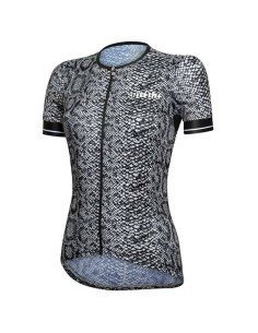 Maillot de ciclismo corto para mujer RH+ Fashion en negro y blanco, cómodo y fresco 2