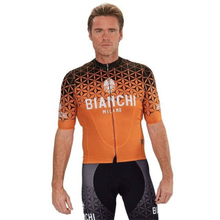Maillot corto Conca naranja-negro de Bianchi Milano para ciclistas cómodos y con estilo