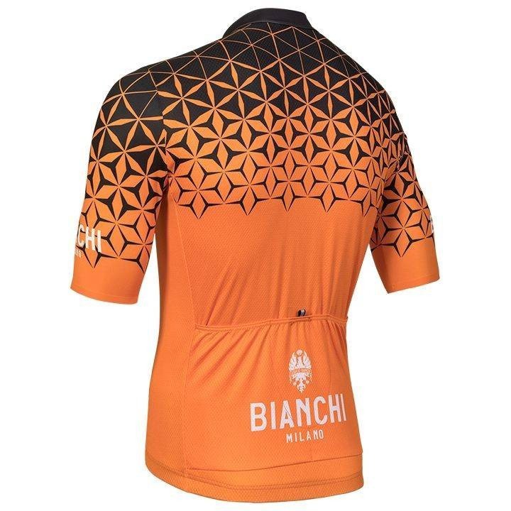 Maillot corto Conca naranja-negro de Bianchi Milano para ciclistas cómodos y con estilo