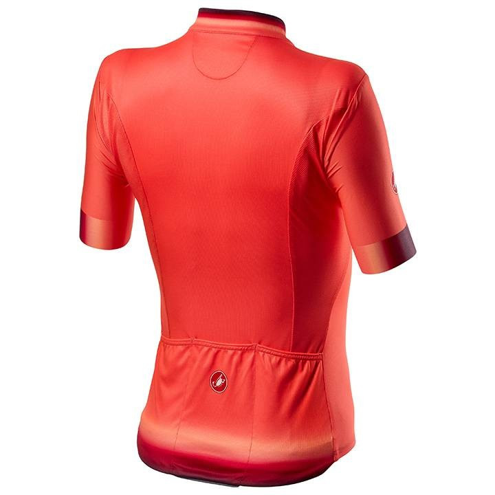 Maillot corto mujer Castelli Gradient rojo: estilo y confort para tus rutas en bici