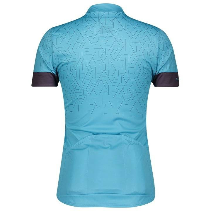 Maillot corto de ciclismo SCOTT para mujer en lila y azul, comodidad y estilo en cada ruta