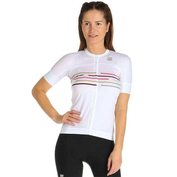 Maillot de ciclismo corto para mujer Vélodrome en blanco, comodidad y estilo en cada ruta