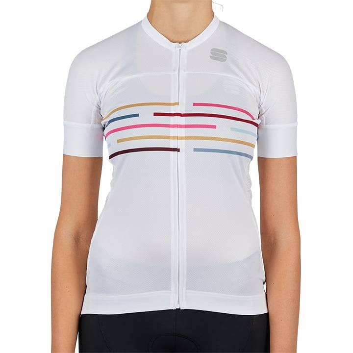 Maillot de ciclismo corto para mujer Vélodrome en blanco, comodidad y estilo en cada ruta