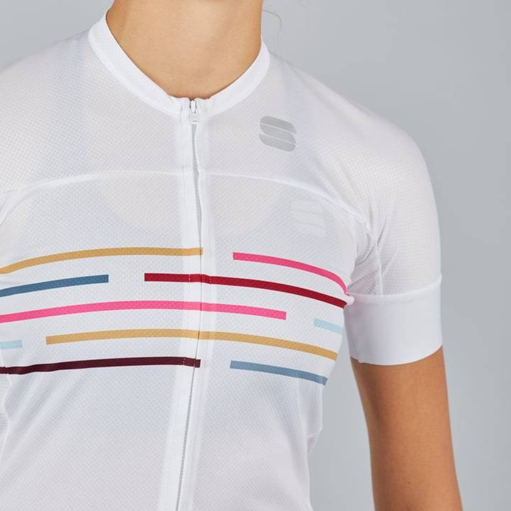 Maillot de ciclismo corto para mujer Vélodrome en blanco, comodidad y estilo en cada ruta