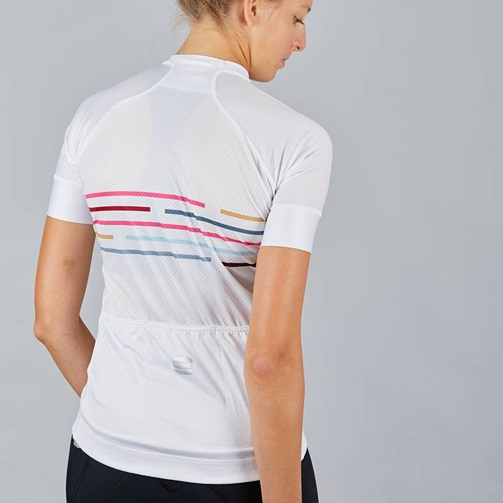 Maillot de ciclismo corto para mujer Vélodrome en blanco, comodidad y estilo en cada ruta