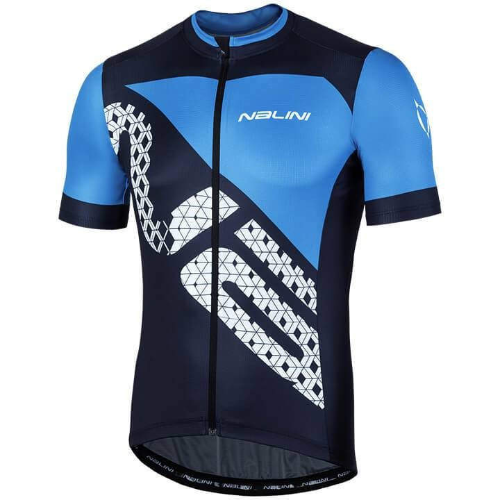 Maillot de ciclismo corto NALINI Volata 2.0 en azul, negro y blanco para un rendimiento excepcional