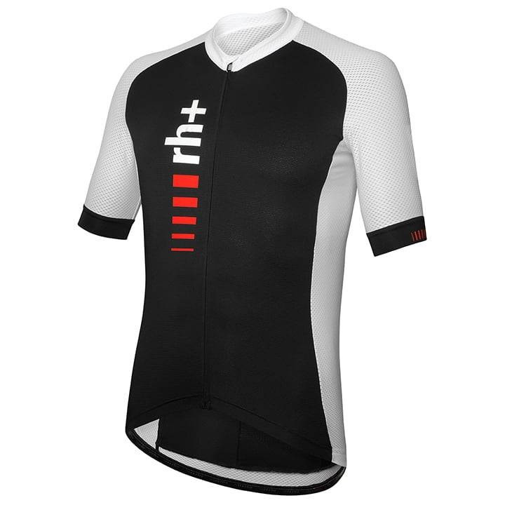 Maillot corto RH+ Primo en negro y blanco: comodidad y frescura para tus rutas en bici