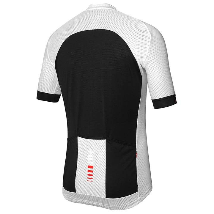 Maillot corto RH+ Primo en negro y blanco: comodidad y frescura para tus rutas en bici